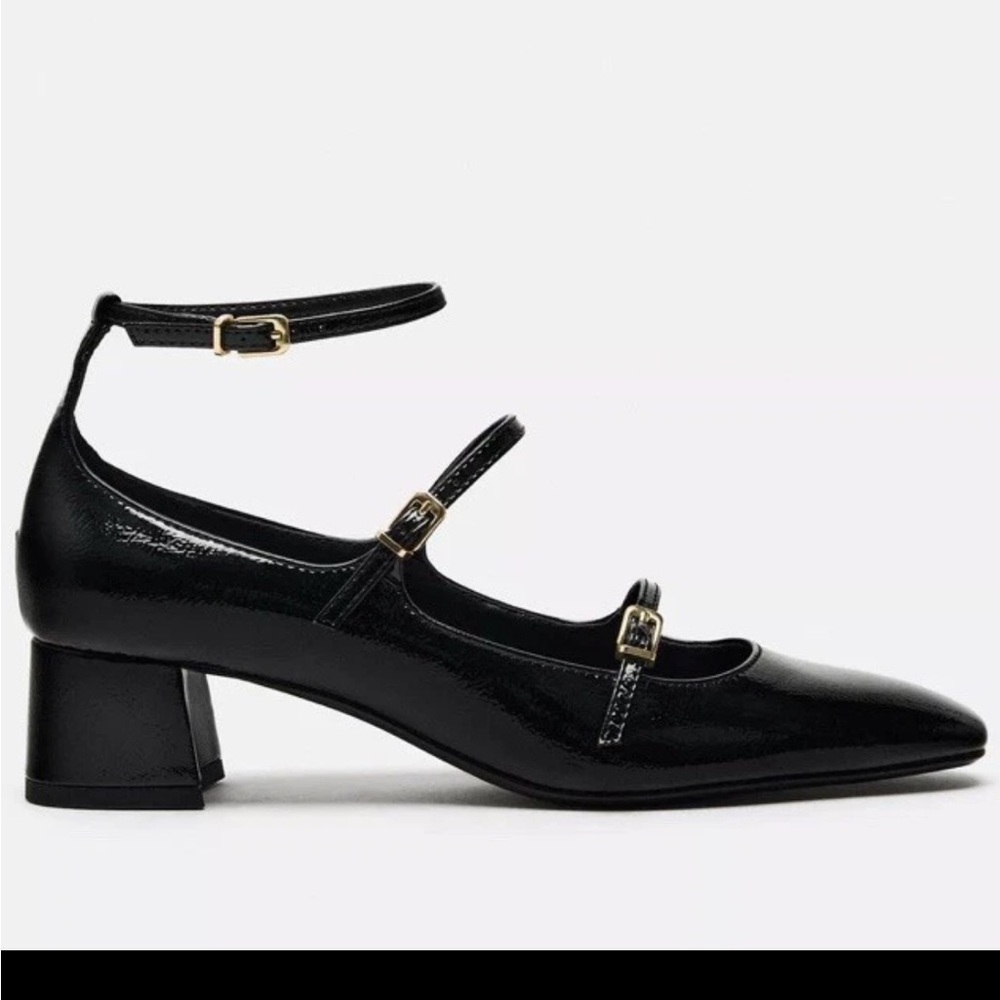 ZARA, Mary Jane faux patent leather